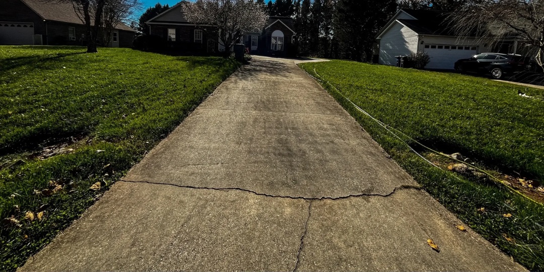 Before Driveway cleaning
