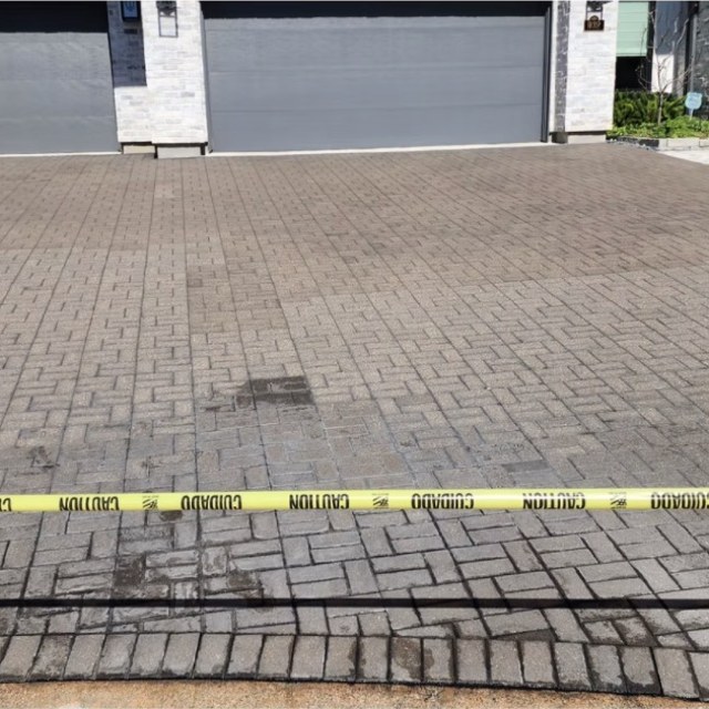 Before Paver driveway sealing
